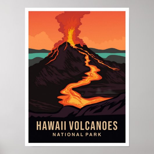 Hawaii Volcanoes National Park USA Travel Poster (Voorkant)