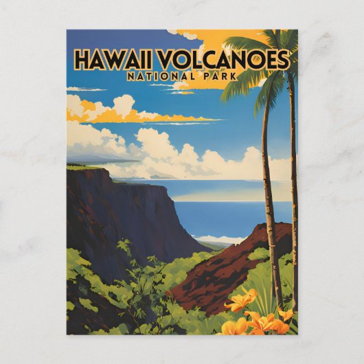 Hawaii Volcanoes National Park Vintage Reizen Briefkaart (Voorkant)