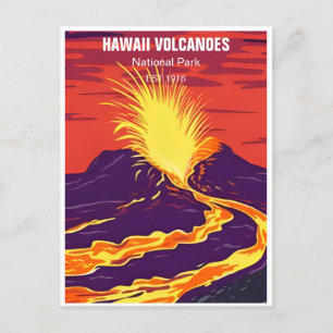 Hawaii Volcanoes National Park Vintage retro Briefkaart
