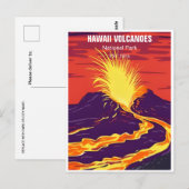 Hawaii Volcanoes National Park Vintage retro Briefkaart (Voorkant / Achterkant)
