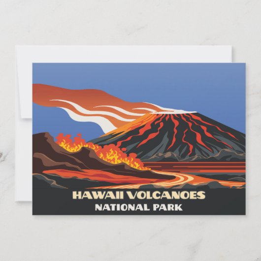 Hawaii Volcanoes National Park Wedding Table Sign Kaart (Voorkant)