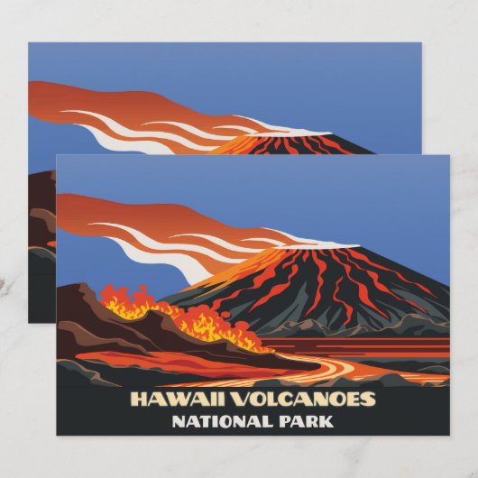 Hawaii Volcanoes National Park Wedding Table Sign Kaart (Voorkant / Achterkant)