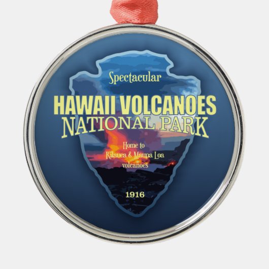Hawaii Volcanoes (pijlpunt) Metalen Ornament (Voorkant)