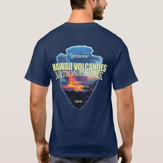 Hawaii Volcanoes (pijlpunt) T-shirt (Achterkant)