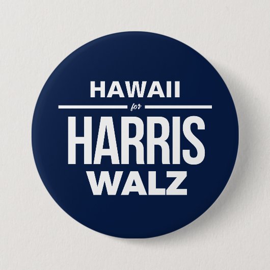 Hawaii voor Harris Walz Ronde Button 7,6 Cm (Voorkant)