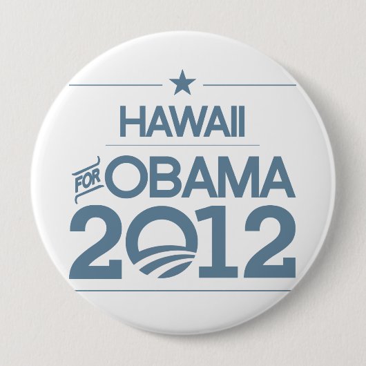 HAWAII VOOR OBAMA 2012.png Ronde Button 4,0 Cm (Voorkant)