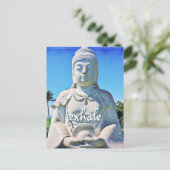 Hawaii Vreedzaam Boeddha Uitademen Script Tropisch Briefkaart (Staand voorkant)