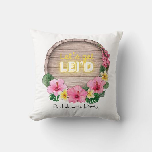 Hawaii vrijgezellenfeest Laten we Lei'd gaan Kussen (Voorkant)