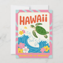 Hawaii VS Retro Zeeschildpad Hibiscus Mahalo