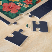 Hawaii Vulkan Illustratie Reis Kunst Vintage Legpuzzel (Zijkant)