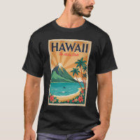 Hawaii Vulkan Illustratie Reis Kunst Vintage