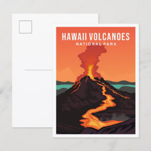 Hawaii Vulkanen Nationaal Park USA Reis Briefkaart