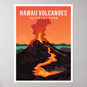 Hawaii Vulkanen Nationaal Park VS Reis Poster