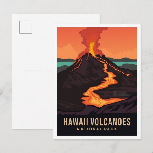 Hawaii Vulkanen Nationaal Park VS Reizen Briefkaart (Voorkant / Achterkant)