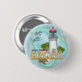 Hawaii Vuurtoren speld knop Ronde Button 5,7 Cm (Voorkant /achterkant)