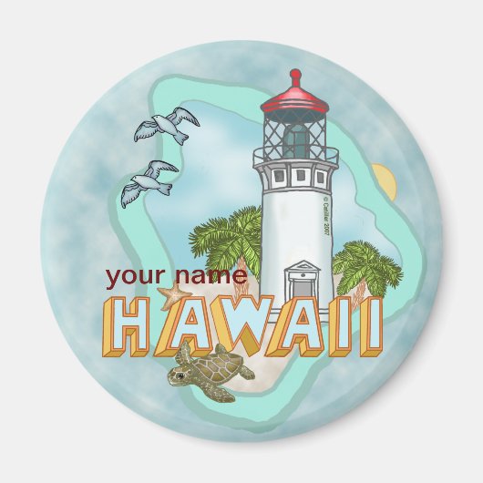 Hawaii Vuurtorenmagneet Magneet (Voorkant)