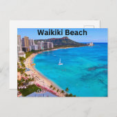 Hawaii Waikiki Beach Briefkaart (Voorkant / Achterkant)