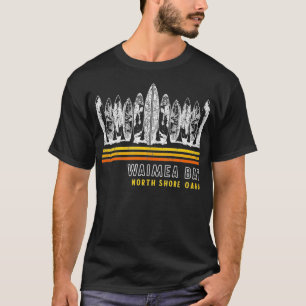 Hawaii Waimea Bay North Shore Oahu Retro Surfen T-shirt