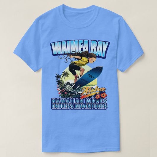 Hawaii waimea bay surfen 80801 TShirt (Design voorkant)