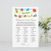 Hawaii Wat zit er in je baby shower met handtas (Staand voorkant)