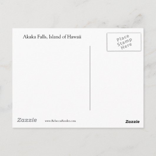 Hawaii Waterfall Akaka Herfsten Briefkaart (Achterkant)