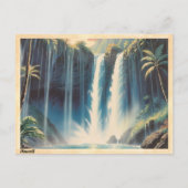 Hawaii Waterval  Briefkaart (Voorkant)