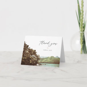 HAWAII Waterverf Beach Palm Tree Ocean Bedankkaart
