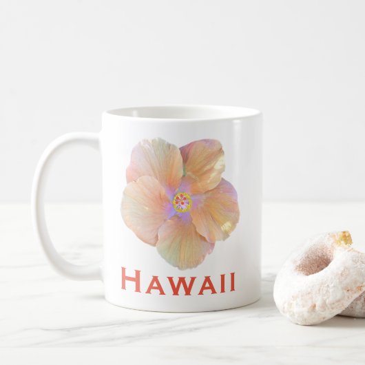 Hawaii Waterverf Hibiscus Flower Koffiemok (Met donut)