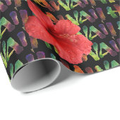 Hawai'i - Waterverf Lettering Hibiscus Hawaii Cadeaupapier (Rol Hoek)