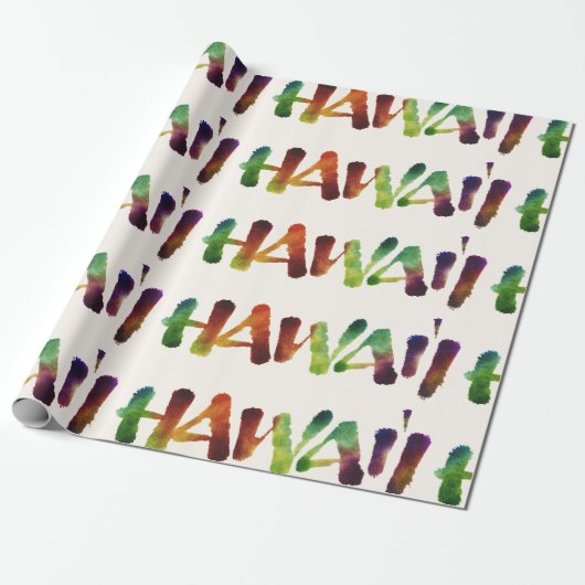 Hawai'i - Waterverf Lettering kalligrafie Hawaii Cadeaupapier (Uitgerold)