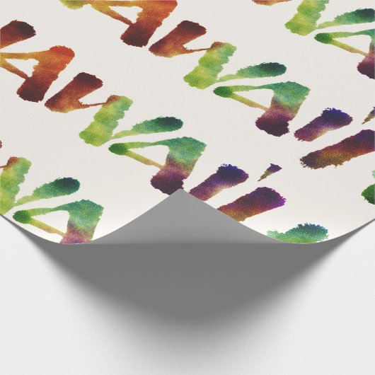 Hawai'i - Waterverf Lettering kalligrafie Hawaii Cadeaupapier (Hoek)