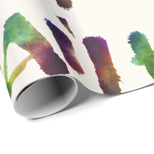 Hawai'i - Waterverf Lettering kalligrafie Hawaii Cadeaupapier (Rol Hoek)