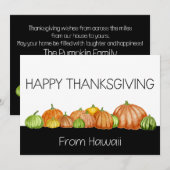 Hawaii Waterverf pompoenen Thanksgiving Card Feestdagenkaart (Voorkant / Achterkant)