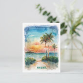 Hawaii Waterverf schilderij Briefkaart (Staand voorkant)