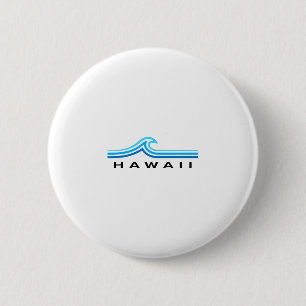 Hawaii Waves Vintage Heren Dames Jongens Souvenir Ronde Button 5,7 Cm