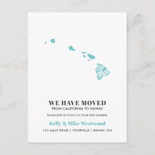 HAWAII We hebben verhuisd Nieuw adres Nieuw Home Briefkaart