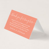 Hawaii Weddin Place Card met Beach Donation Poem Visitekaartje (Achterkant)