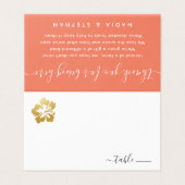 Hawaii Weddin Place Card met Beach Donation Poem Visitekaartje (Buitenkant ongevouwen)