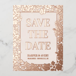 Hawaii Wedding Bewaar de datum Folie Feestdagen Briefkaart