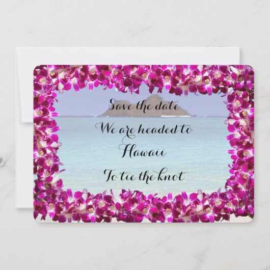 Hawaii Wedding Boarding Pass Bewaar de datum Save The Date (Achterkant)