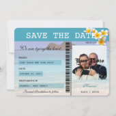 Hawaii Wedding Boarding Pass Bewaar de datum Save The Date (Voorkant)
