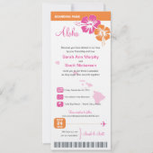 Hawaii Wedding Boarding Pass Kaart (Voorkant)