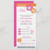 Hawaii Wedding Boarding Pass Kaart (Voorkant / Achterkant)
