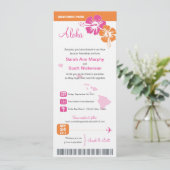 Hawaii Wedding Boarding Pass Kaart (Staand voorkant)