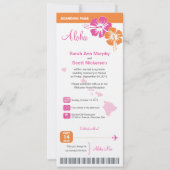 Hawaii Wedding Boarding Pass Kaart (Voorkant)
