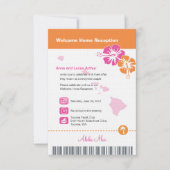 Hawaii Wedding Boarding Pass Kaart (Voorkant)