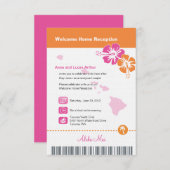 Hawaii Wedding Boarding Pass Kaart (Voorkant / Achterkant)