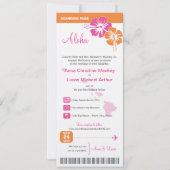 Hawaii Wedding Boarding Pass Kaart (Voorkant)