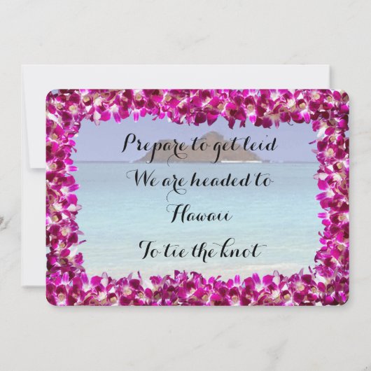 Hawaii Wedding Boarding Pass Uitnodiging (Achterkant)
