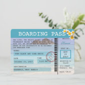 Hawaii Wedding Boarding Pass Uitnodiging (Staand voorkant)